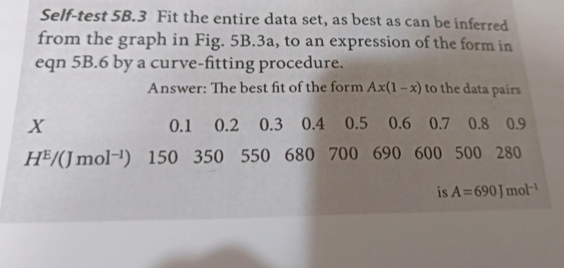 Self-test 5B.3 Fit the entire data set, as best as | Chegg.com