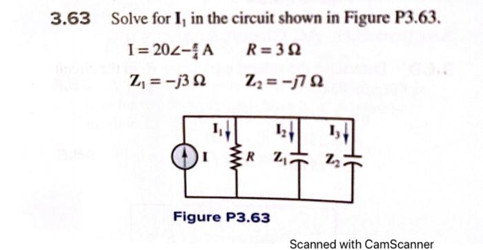 Solved .63 Solve for I1 in the circuit shown in Figure | Chegg.com