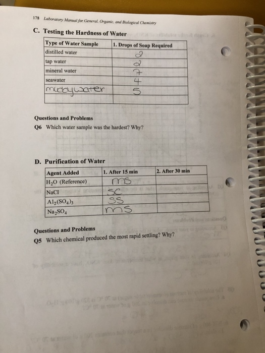 Solved 178 Laboratory Manual For General Organic And | Chegg.com