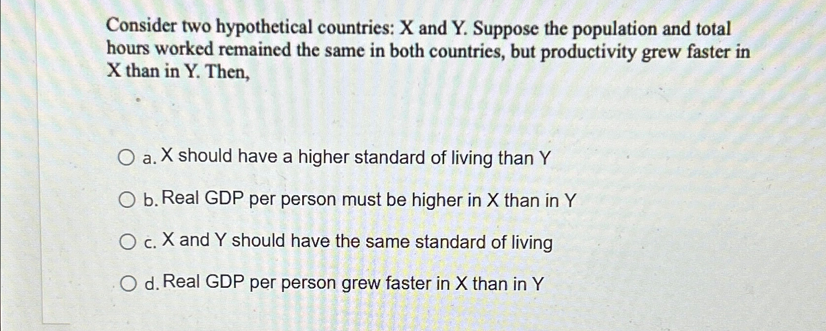 Solved Consider two hypothetical countries: x ﻿and Y. | Chegg.com