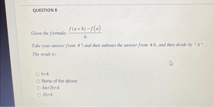 the answer is 8 what is the question