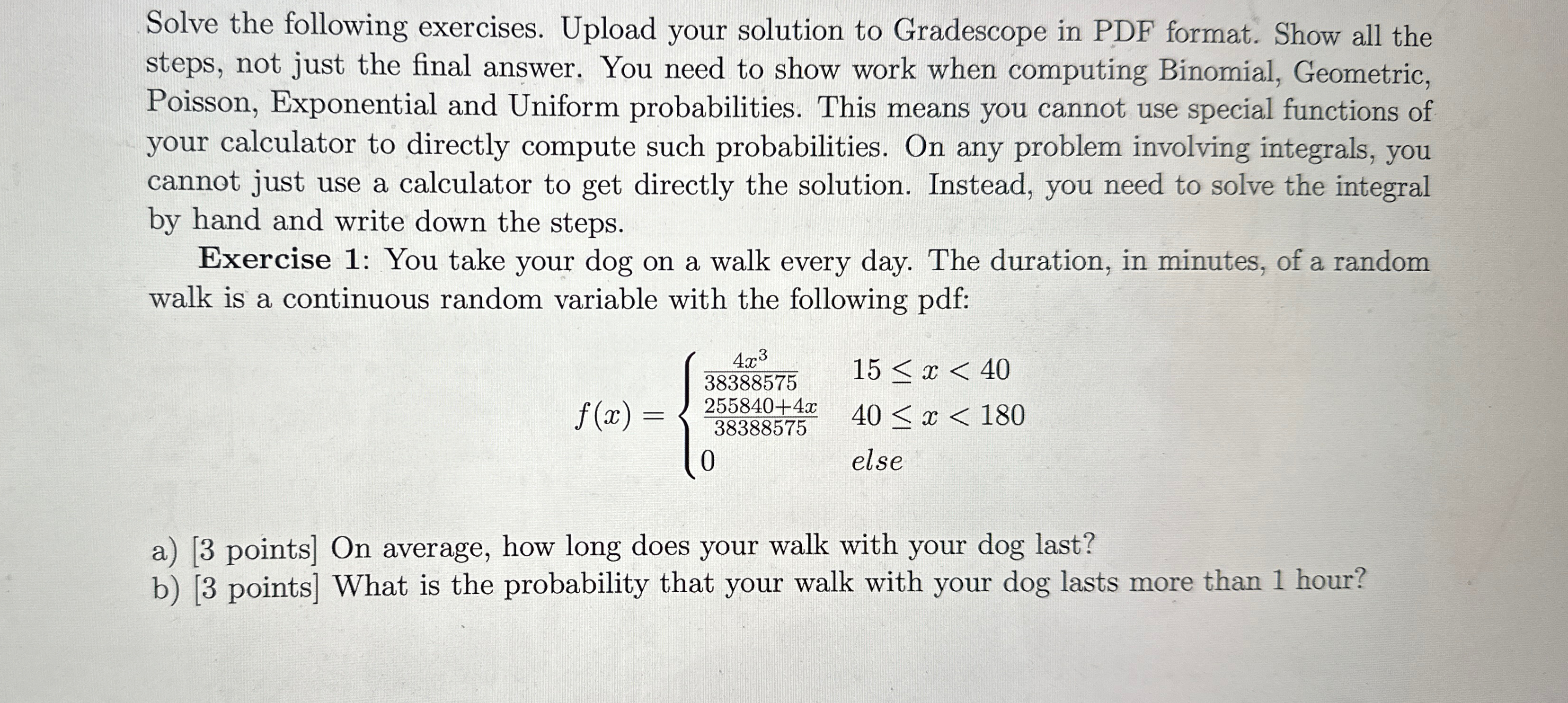 Solved Solve the following exercises. Upload your solution | Chegg.com