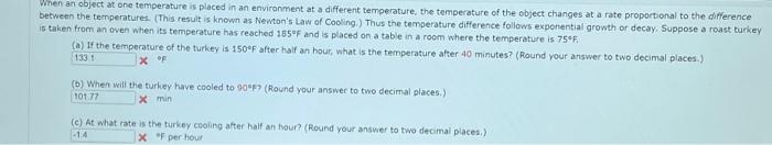 Solved When an object at one temperature is placed in an | Chegg.com