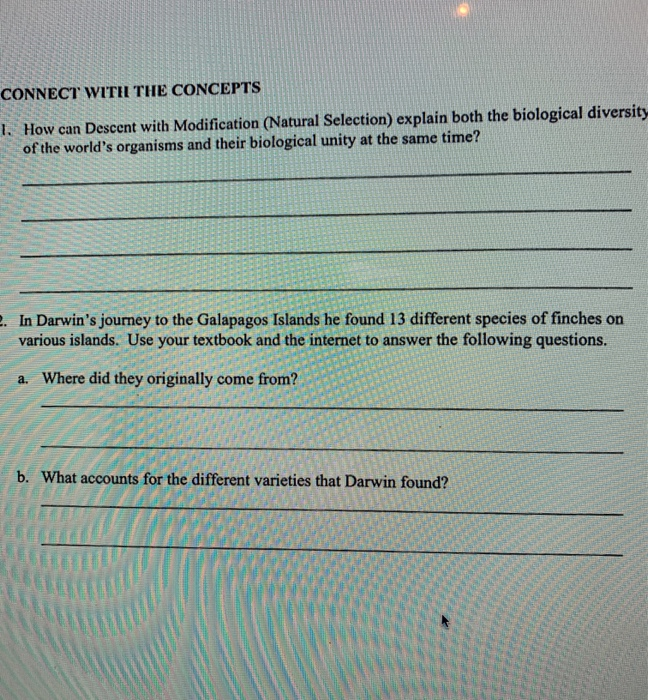 Solved Pre-Lab Name: 2. Evolution By Natural Selection 1. | Chegg.com
