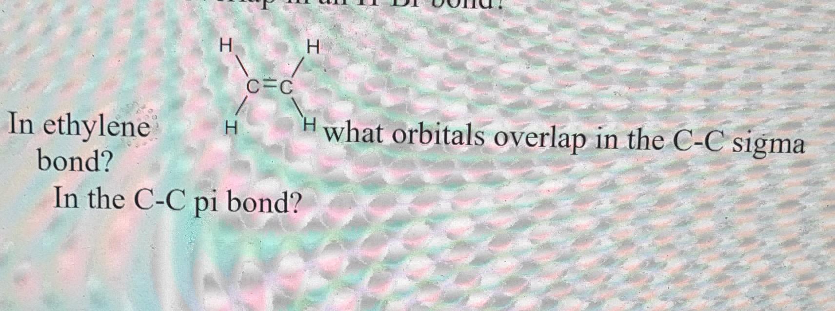 Solved H H C=C Z H H what orbitals overlap in the C-C sigma | Chegg.com