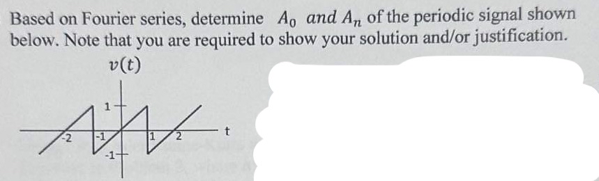 Solved Based on Fourier series, determine A0 ﻿and An ﻿of the | Chegg.com