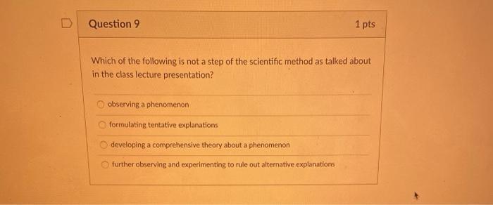 Solved Question 9 1 pts Which of the following is not a step | Chegg.com