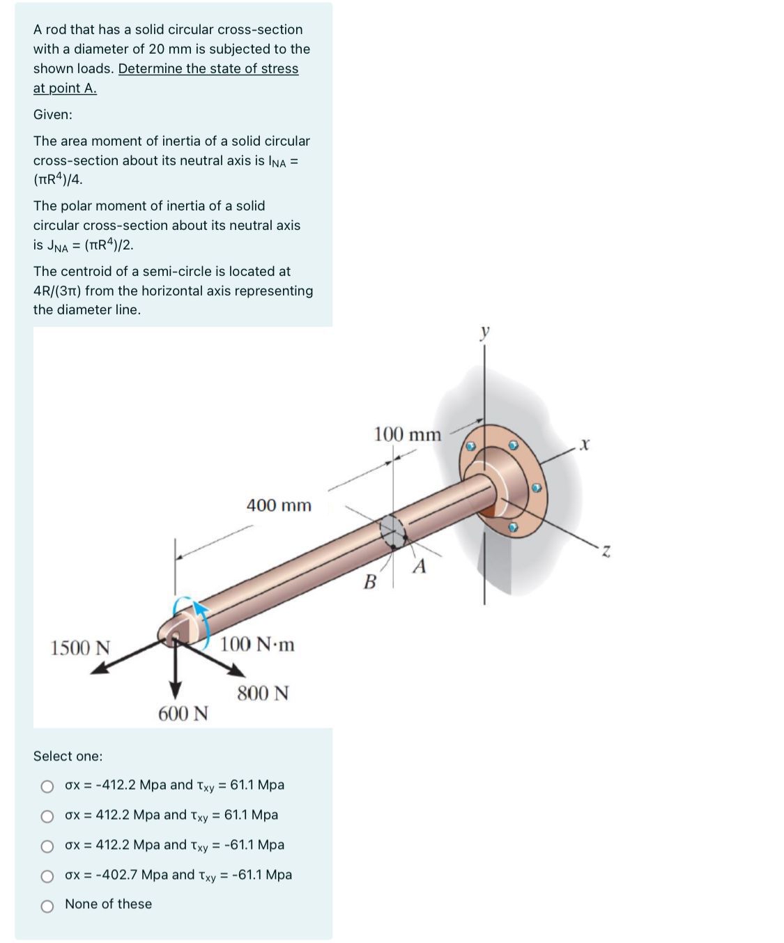 Solved A rod that has a solid circular cross-section with a | Chegg.com