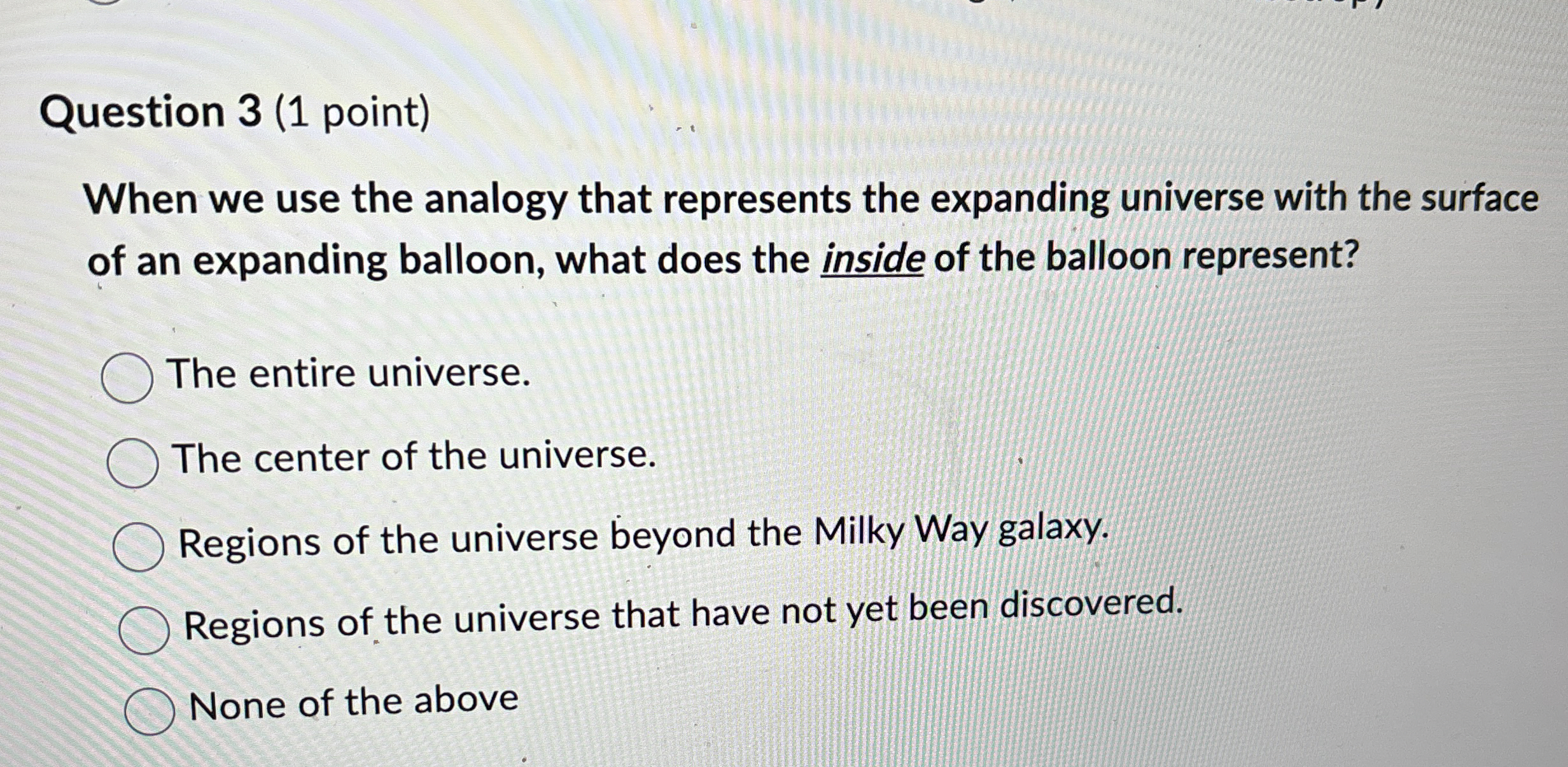 Solved Question 3 (1 ﻿point)When we use the analogy that