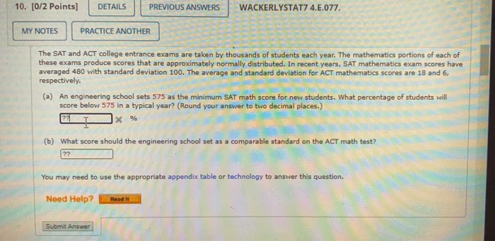 ACT-Math Test Questions Answers