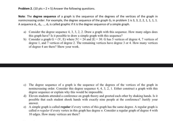 Solved Problem 2. (10pts=2×5) Answer the following | Chegg.com