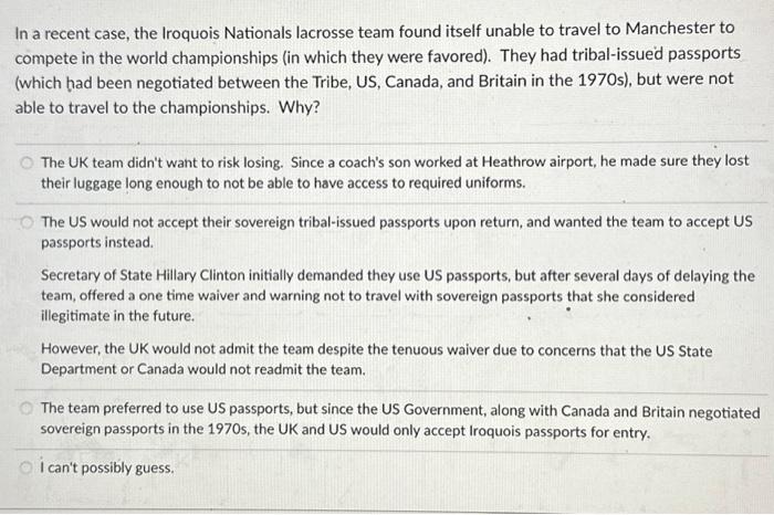 送料無料の商品 In Chegg.com | lacrosse Nationals Iroquois the case, recent a その他