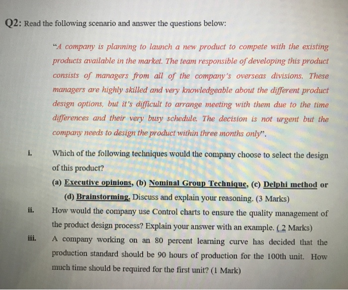 Solved Q2: Read the following scenario and answer the | Chegg.com