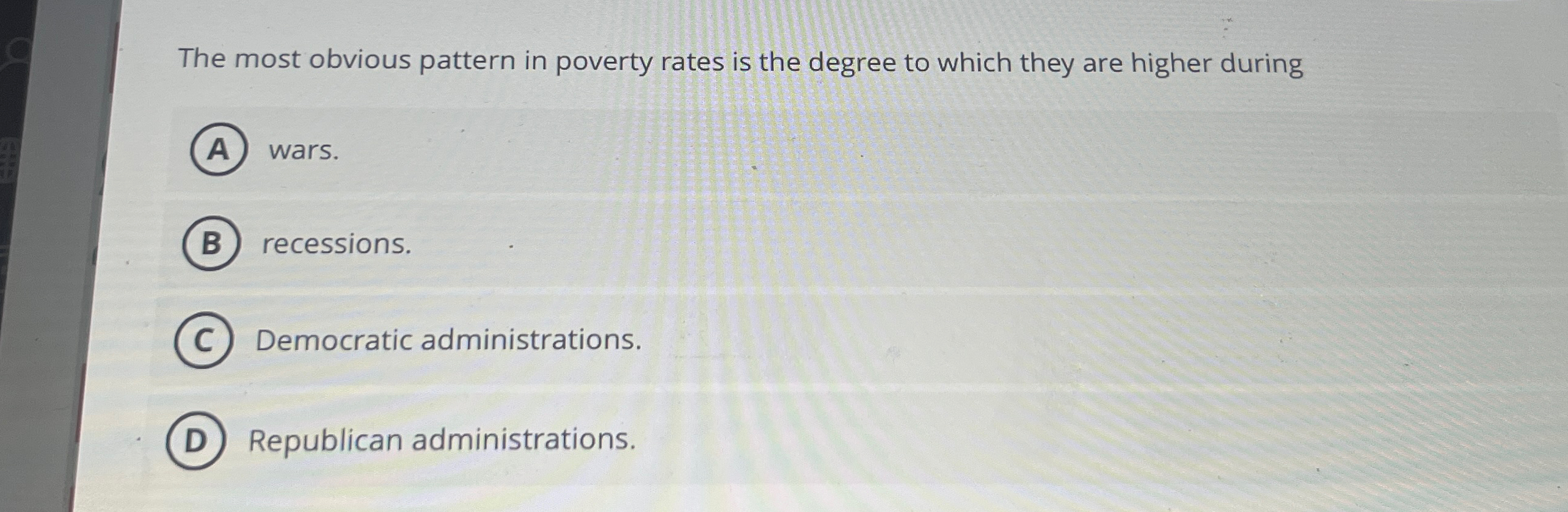 Solved The most obvious pattern in poverty rates is the | Chegg.com