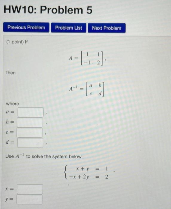 Solved HW10: Problem 2 Previous Problem Problem List Next | Chegg.com