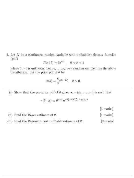 Solved 3 Let X Be A Continuous Random Variable With 1034