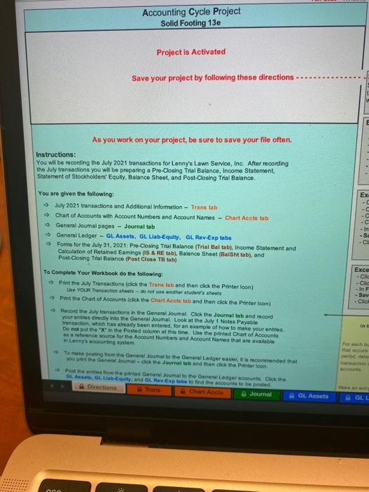 Solved Accounting Cycle Project Solid Footing 13e Project is