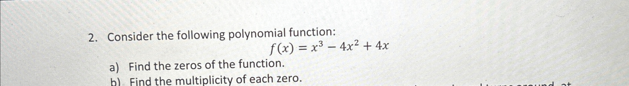 Solved Consider the following polynomial | Chegg.com