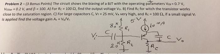 Solved Problem 2 - (3 Bonus Points) The Circuit Shows The | Chegg.com