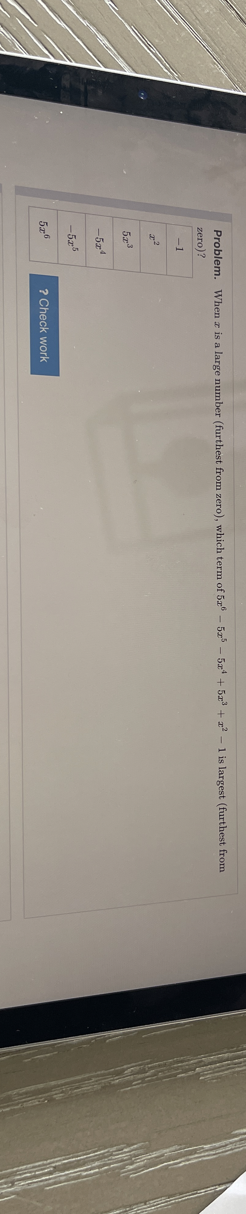 Problem. When x ﻿is a large number (furthest from | Chegg.com
