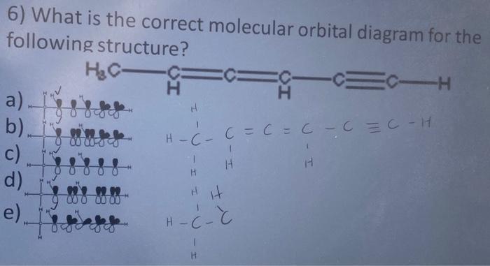 Solved 6) What is the correct molecular orbital diagram for | Chegg.com