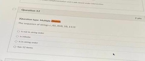 Solved Question 10 Question Type: Multiple Choice W Is A | Chegg.com