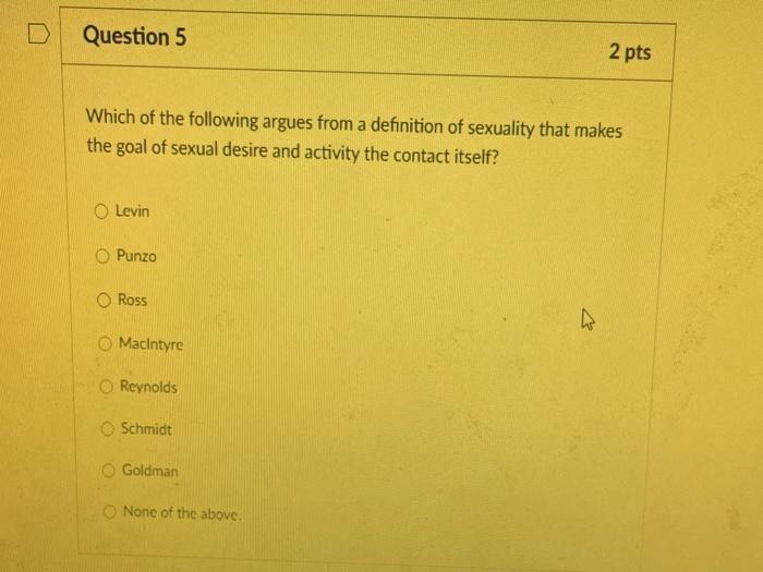 Solved D Question 5 2 Pts Which Of The Following Argues From 9568