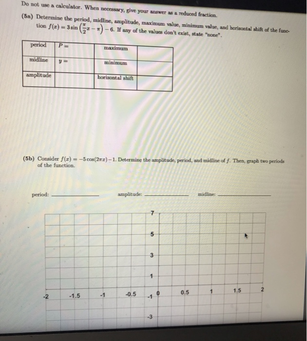 Solved Do Not Use A Calculator When Necessary Give Your Chegg