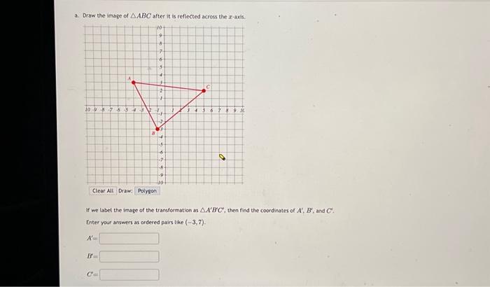 Solved a. Draw the image of ABC after it is reflected | Chegg.com