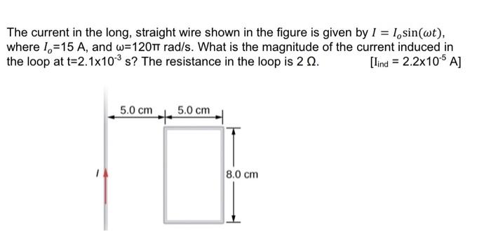 Solved The current in the long, straight wire shown in the | Chegg.com