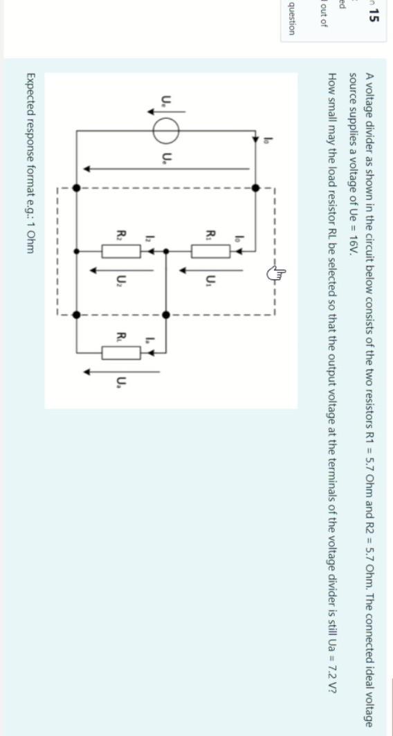 Solved - 15 A voltage divider as shown in the circuit below | Chegg.com