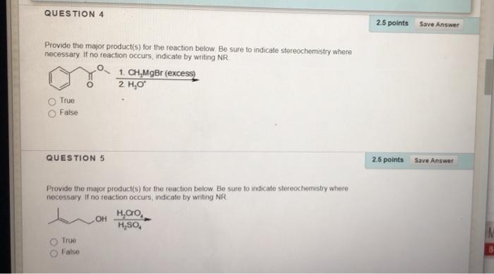 Solved QUESTION 4 25 points Save Answer Provide the major | Chegg.com