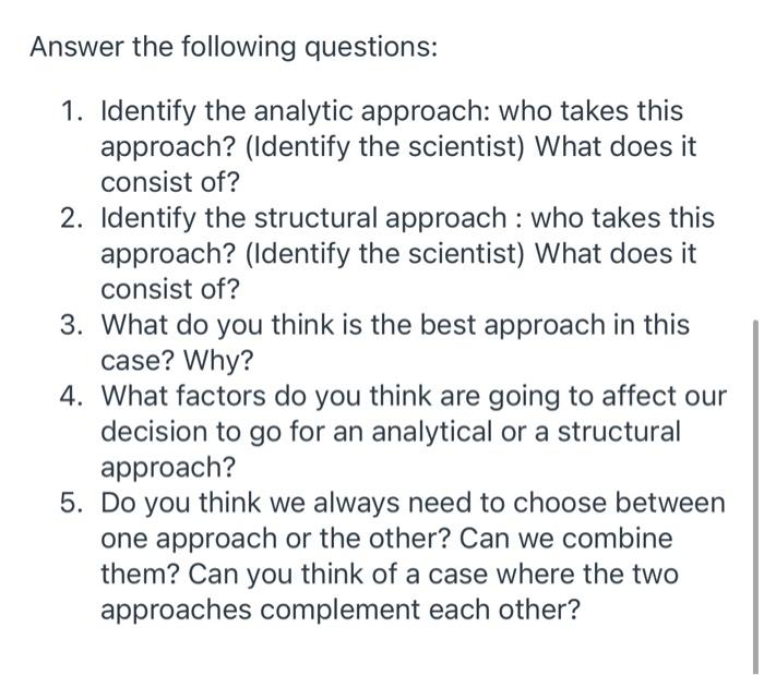 Solved Answer the following questions: 1. Identify the | Chegg.com