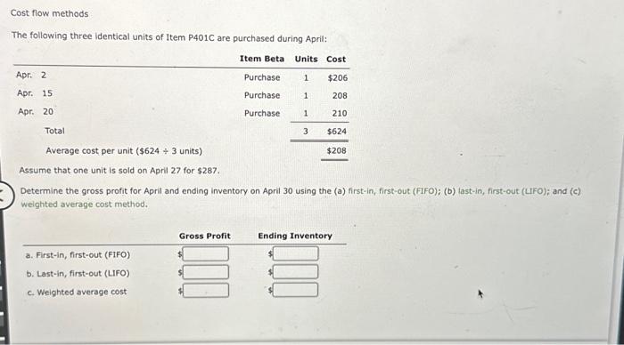 Solved eBook Cost flow methods The following three identical | Chegg.com