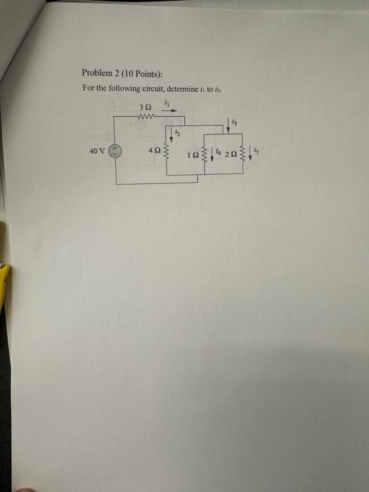 Solved Problem 2 (10 Points): For The Following Circuit, | Chegg.com