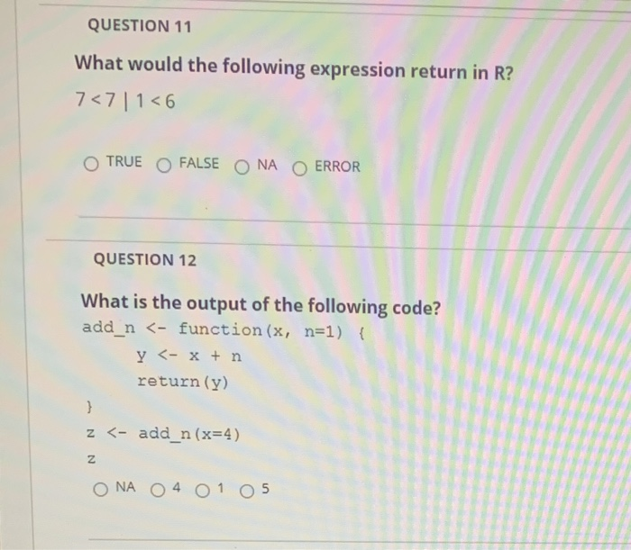 Solved QUESTION 11 What Would The Following Expression | Chegg.com