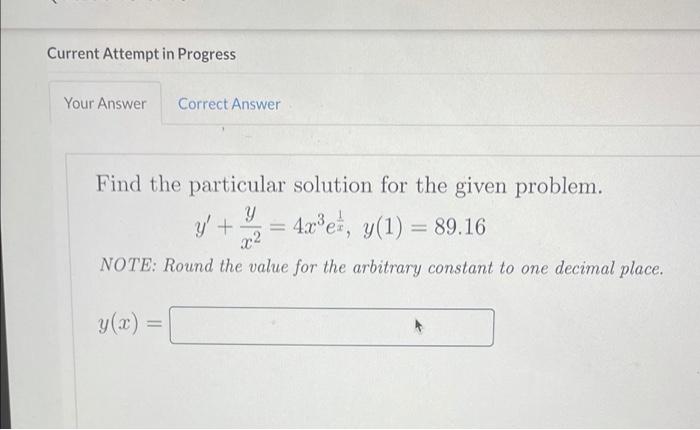 Solved Current Attempt In Progress Your Answer Correct | Chegg.com