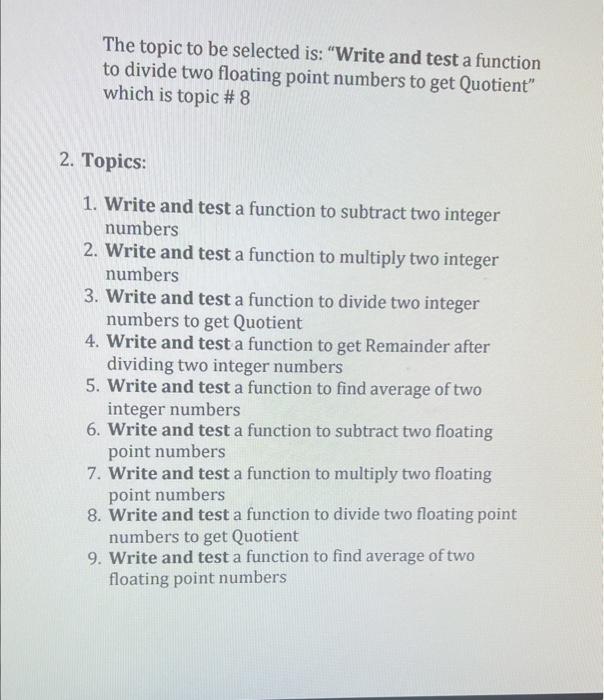 Solved 1. Select one of the following topics from Section 2 | Chegg.com
