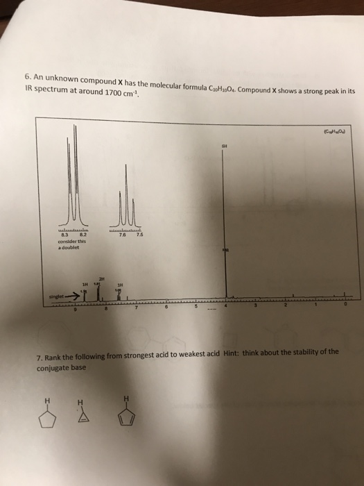 Solved 6. An unknown compound X has the molecular formula C | Chegg.com