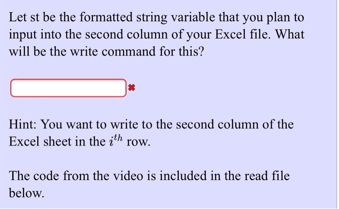 Solved Let st be the formatted string variable that you plan | Chegg.com