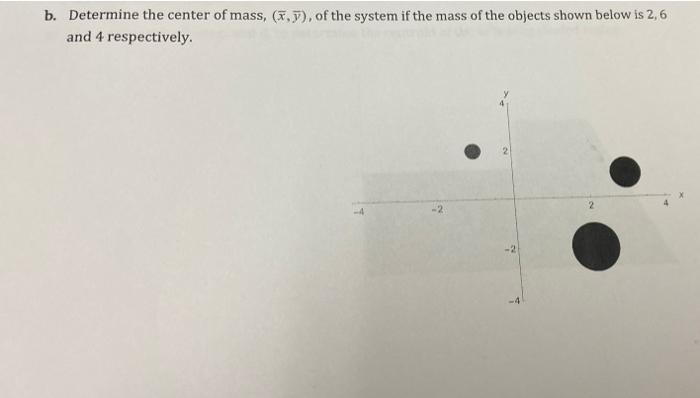 Solved b. Determine the center of mass, (5,7), of the system | Chegg.com