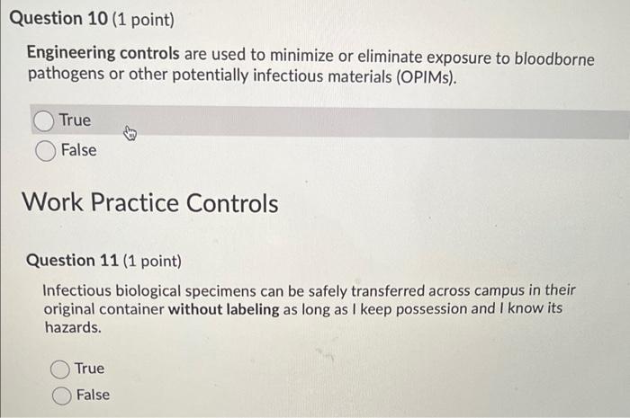 Solved Question 10 (1 point) Engineering controls are used | Chegg.com