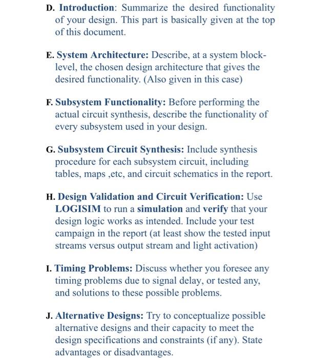 Solved Design Specifications: Design a digital system with | Chegg.com
