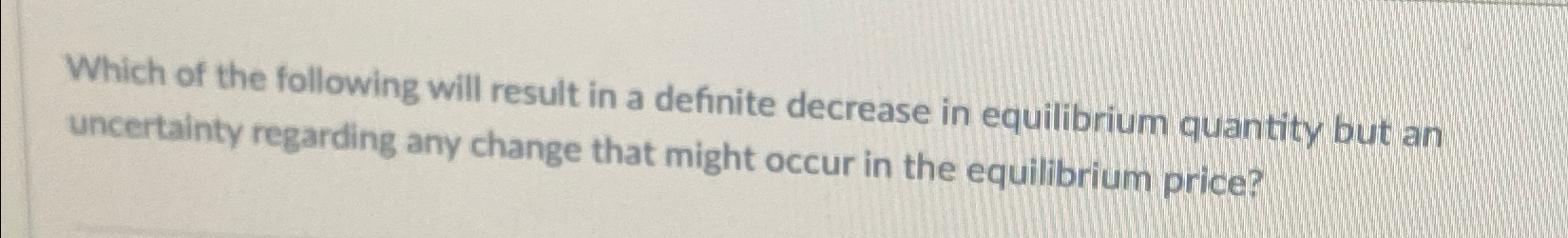 Solved Which of the following will result in a definite | Chegg.com