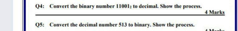 Solved Q4 Convert The Binary Number 110012 To Decimal Show Chegg Solved Q4 Convert The Binary Number 110012 To Decimal Show Chegg