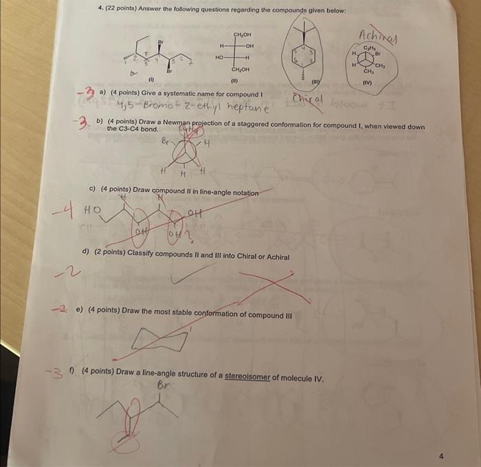 Solved 4. (22 points) Answer the following questions | Chegg.com