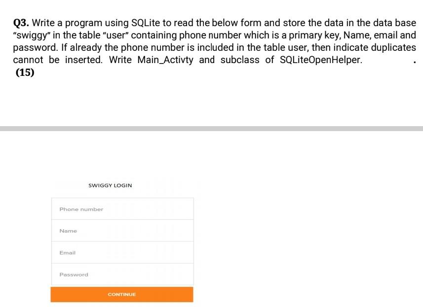 Solved Q Write A Program Using Sqlite To Read The Below Chegg Com