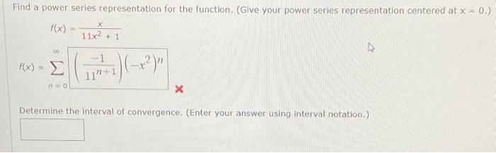 Solved Find a power series representation for the function. | Chegg.com