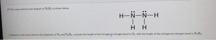 Solved The Lewis Electron Dot Diagram Of N H Is Shown B Chegg Com