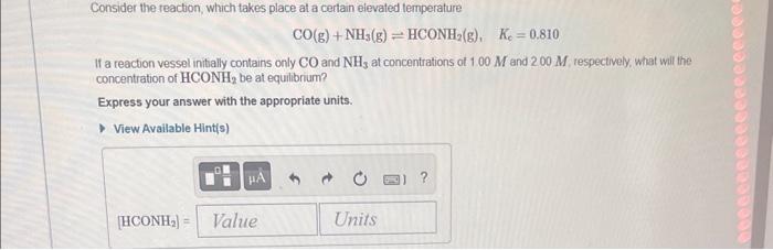 Solved Consider the reaction, which takes place at a certain | Chegg.com